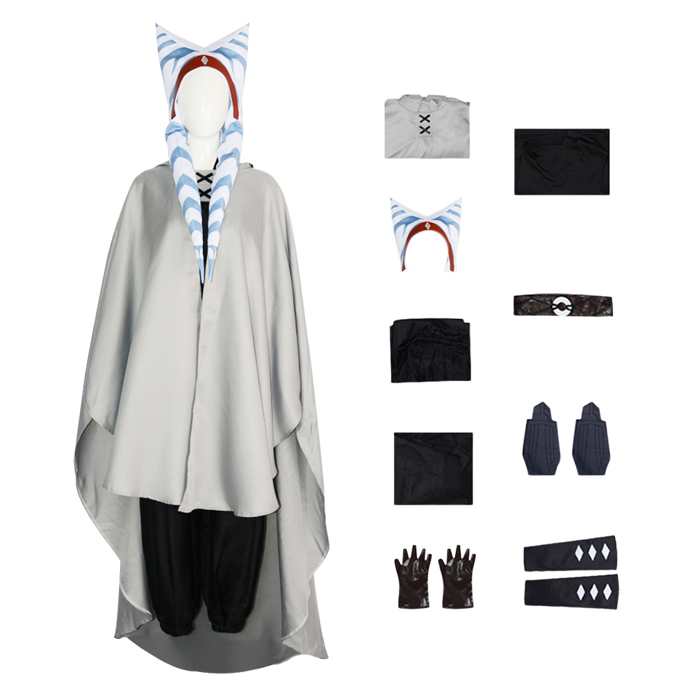 Ahsoka Tano Women Adult Cloak Set Outfits Halloween Carnival Cosplay Costume