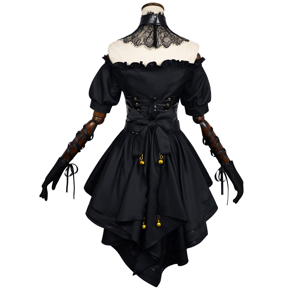 Grok Ani Virtue Girlfriend Woman Goth Dress Set Outfits Halloween Carnival Party Cosplay Costume