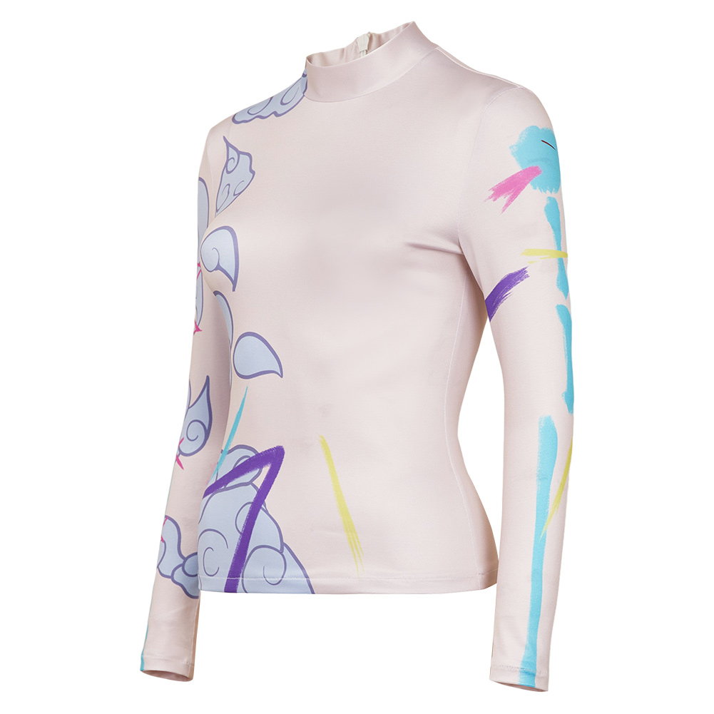 Arcane Jinx Printed Graffti Top Shirt Outfits Halloween Carnival Cosplay Costume