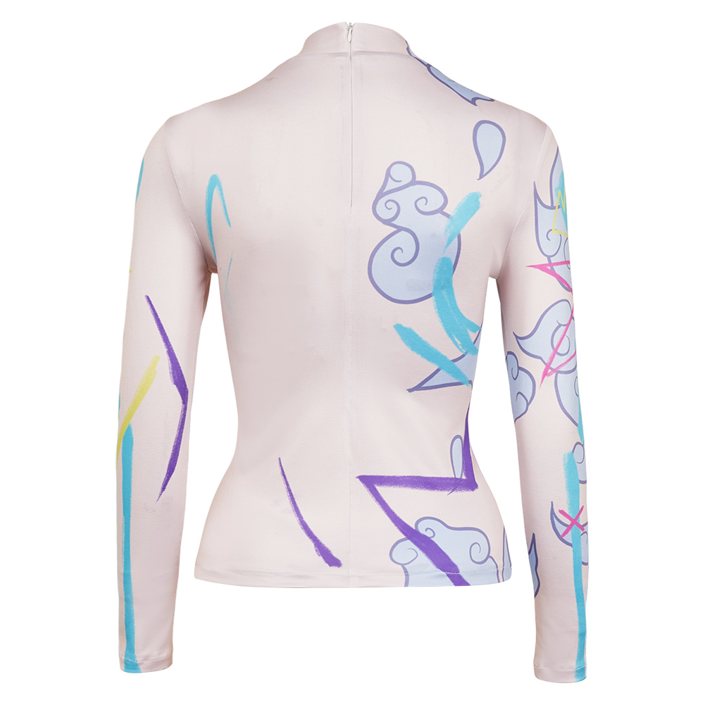 Arcane Jinx Printed Graffti Top Shirt Outfits Halloween Carnival Cosplay Costume