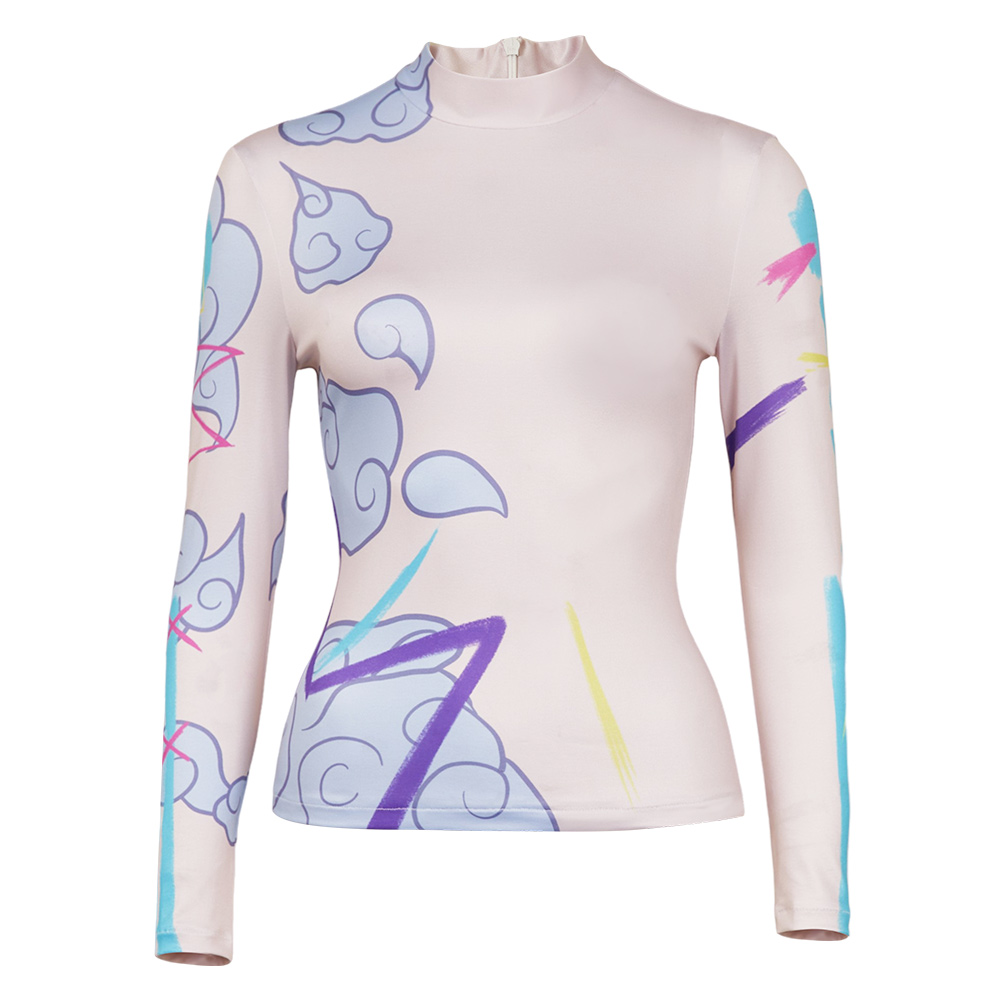 Arcane Jinx Printed Graffti Top Shirt Outfits Halloween Carnival Cosplay Costume