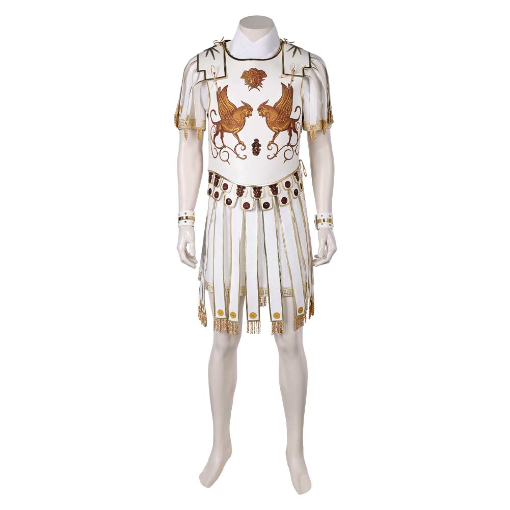 Gladiator 2 (2024) Marcus Acacius White Outfits Halloween Carnival Cosplay Costume
