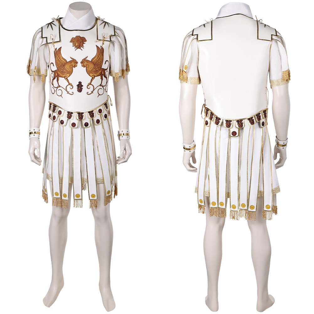 Gladiator 2 (2024) Marcus Acacius White Outfits Halloween Carnival Cosplay Costume