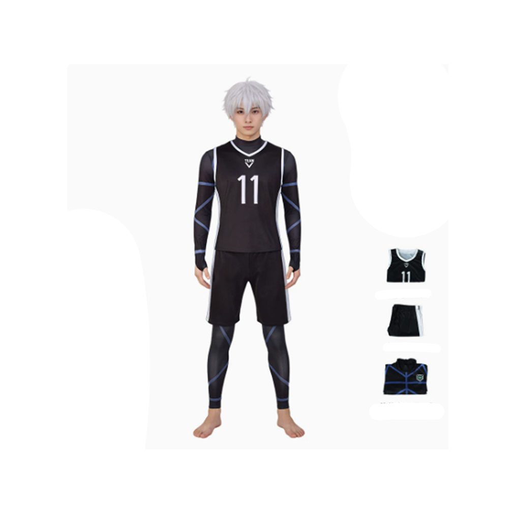 Blue Lock Seishiro Nagi Black No.11 Jersey Outfits Halloween Carnival Cosplay Costume
