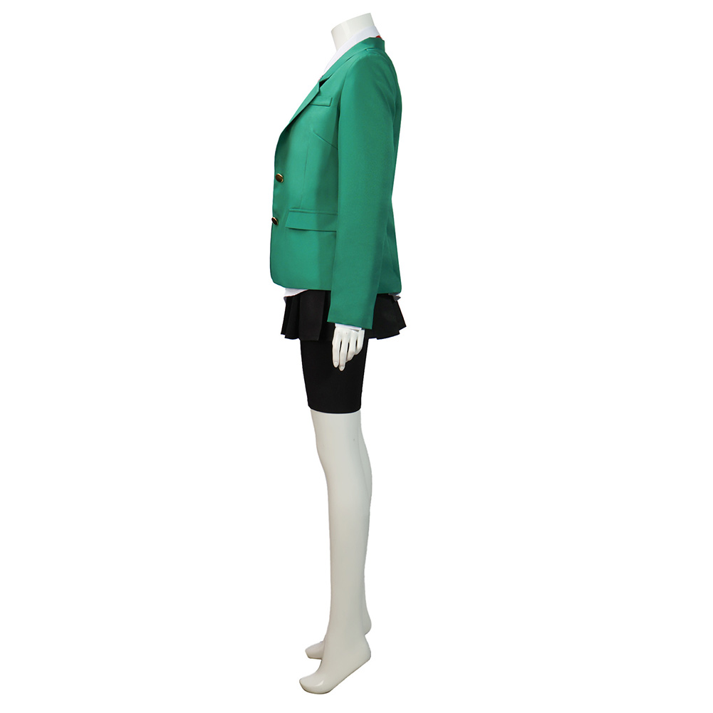 Tomo-chan Is a Girl!  Tomo Aizawa Women Green School Uniform Suit Outfits Halloween Carnival Cosplay