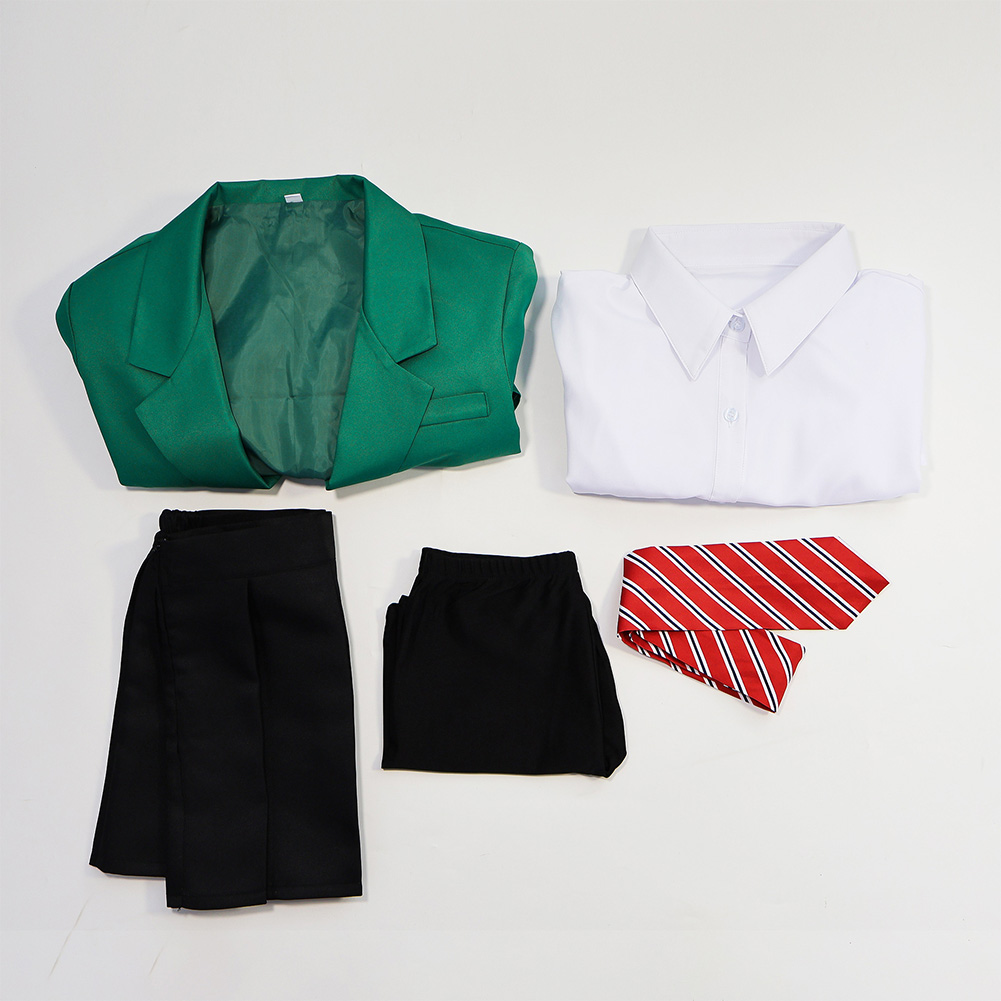 Tomo-chan Is a Girl!  Tomo Aizawa Women Green School Uniform Suit Outfits Halloween Carnival Cosplay