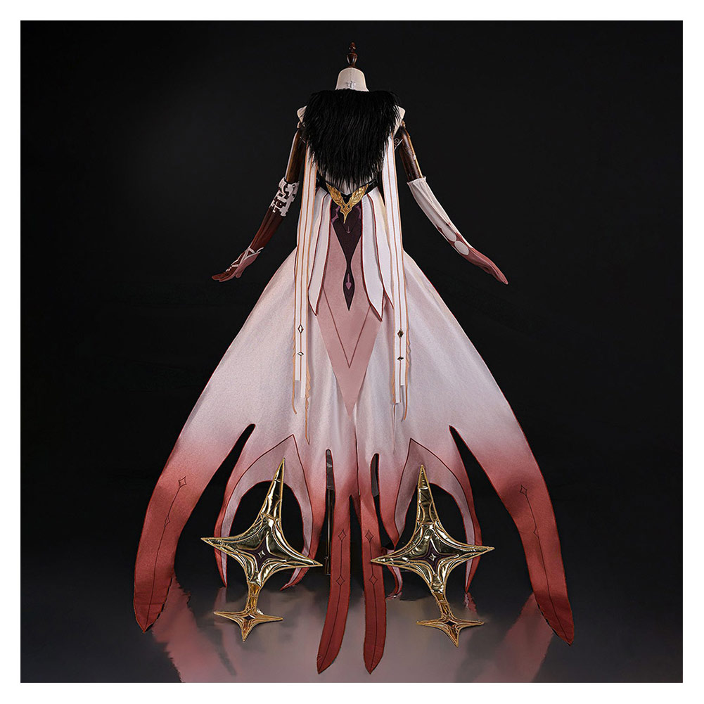 Genshin Impact Asmoday Red Outfit With Cloak Halloween Carnival Cosplay Costume
