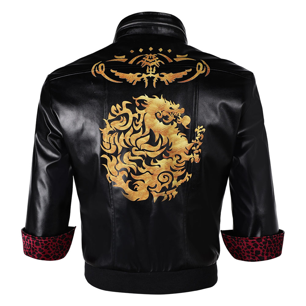 Final Fantasy VII Remake Leslie Kyle Leather Jacket Halloween Carnival Party Cosplay Costume