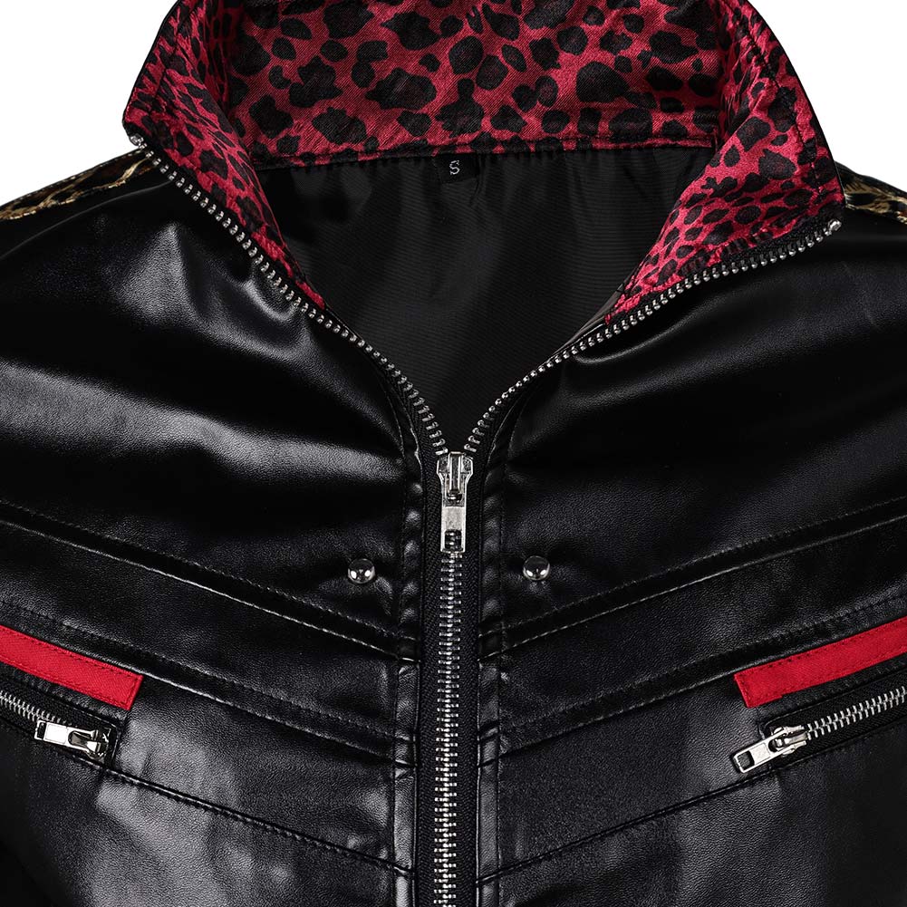 Final Fantasy VII Remake Leslie Kyle Leather Jacket Halloween Carnival Party Cosplay Costume