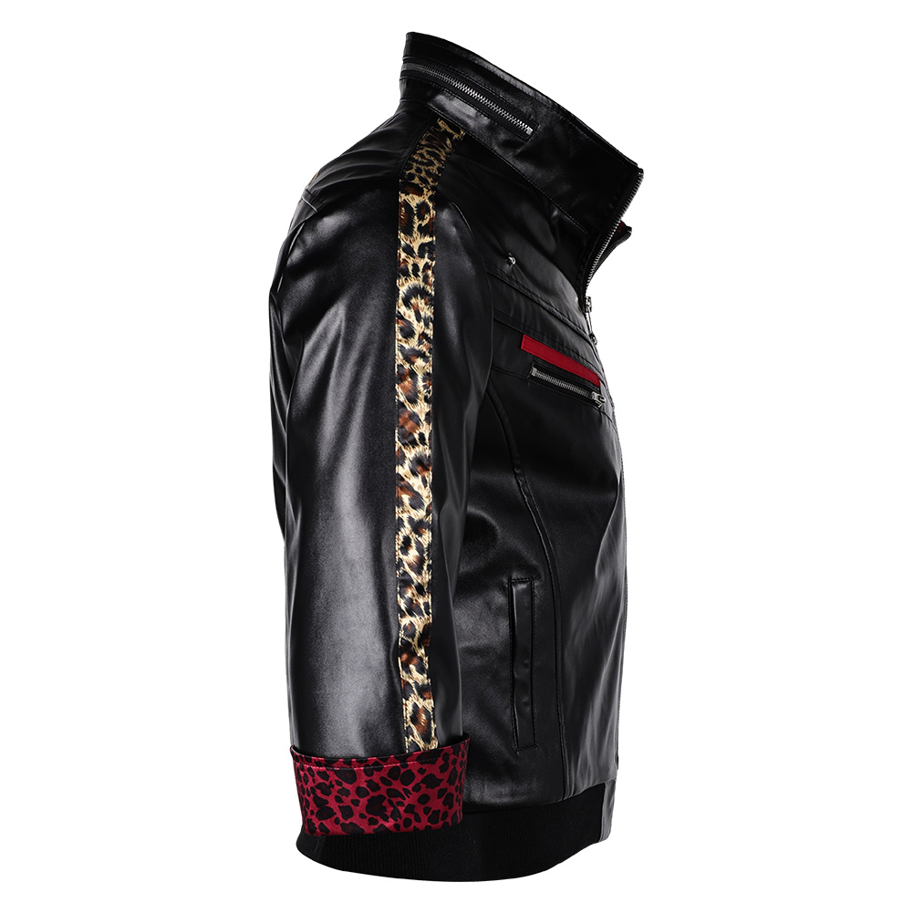 Final Fantasy VII Remake Leslie Kyle Leather Jacket Halloween Carnival Party Cosplay Costume