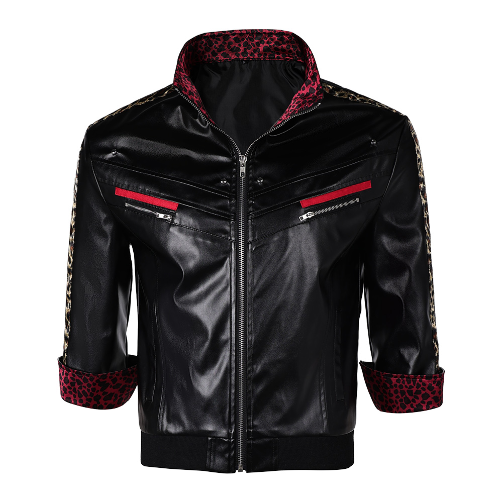 Final Fantasy VII Remake Leslie Kyle Leather Jacket Halloween Carnival Party Cosplay Costume