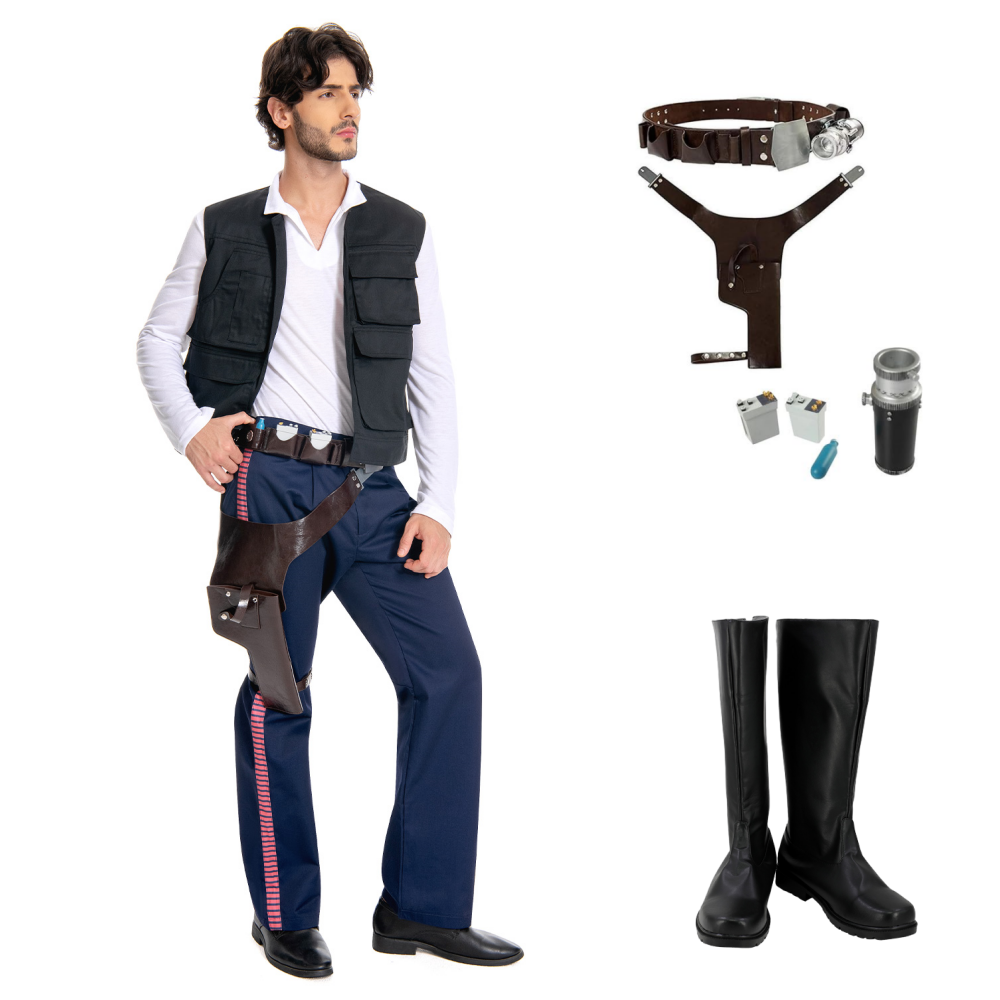 Star Wars ANH A New Hope Han Solo Costume Vest Shirt Pants