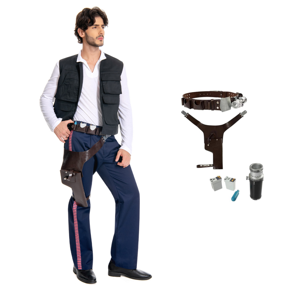 Star Wars ANH A New Hope Han Solo Costume Vest Shirt Pants