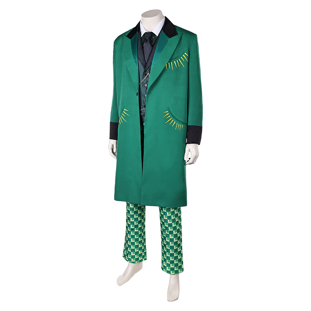 Wicked (2024) The Wizard Green Long Coat Suit Outfits Halloween Carnival Cosplay Costume