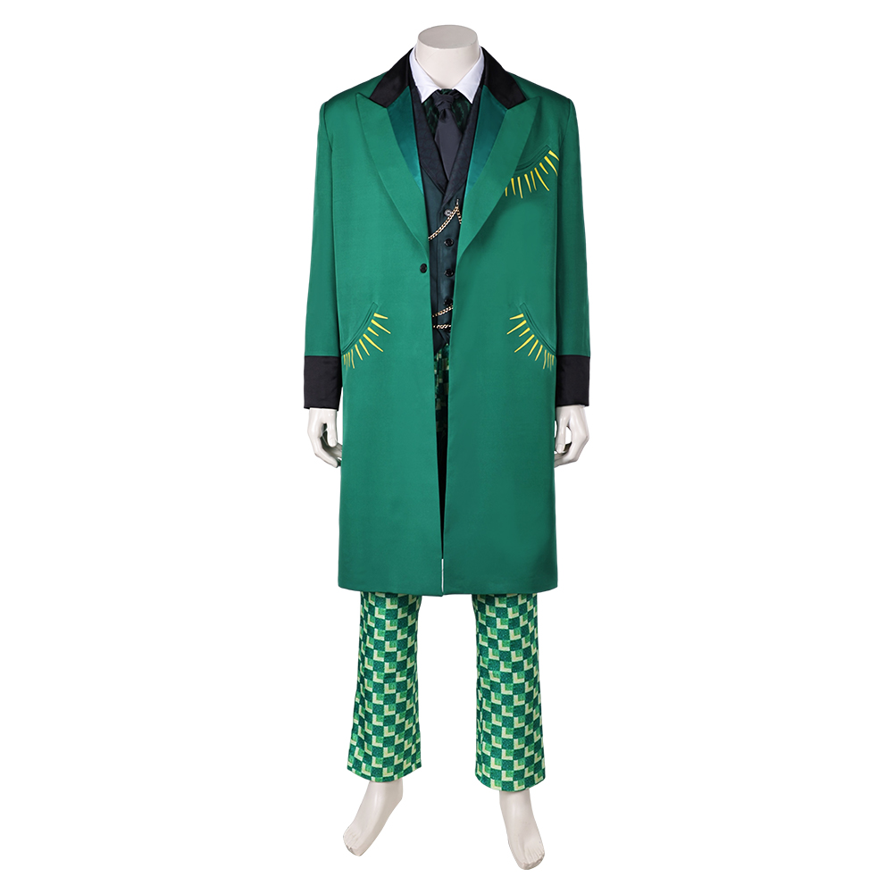 Wicked (2024) The Wizard Green Long Coat Suit Outfits Halloween Carnival Cosplay Costume