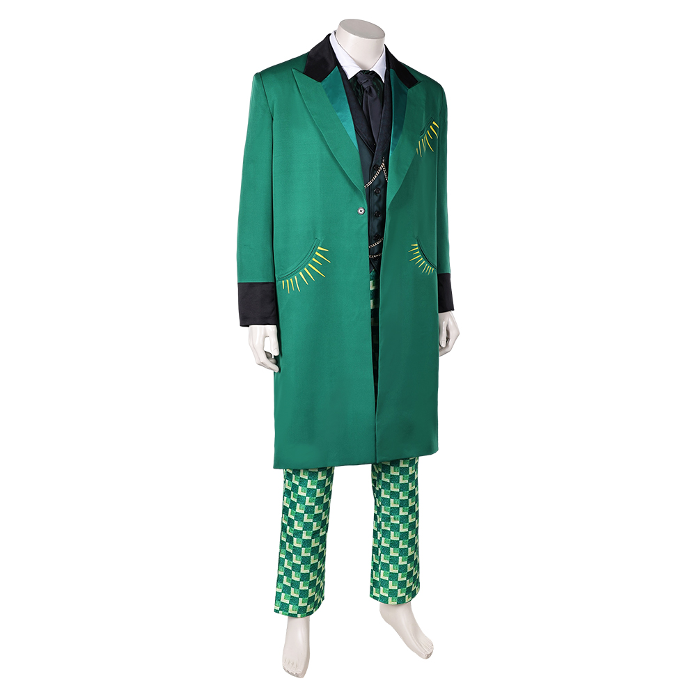 Wicked (2024) The Wizard Green Long Coat Suit Outfits Halloween Carnival Cosplay Costume