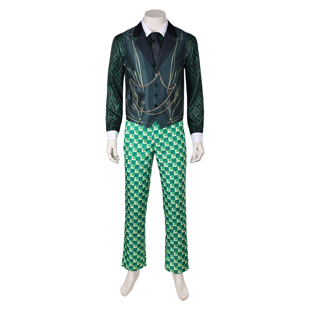 Wicked (2024) The Wizard Green Long Coat Suit Outfits Halloween Carnival Cosplay Costume