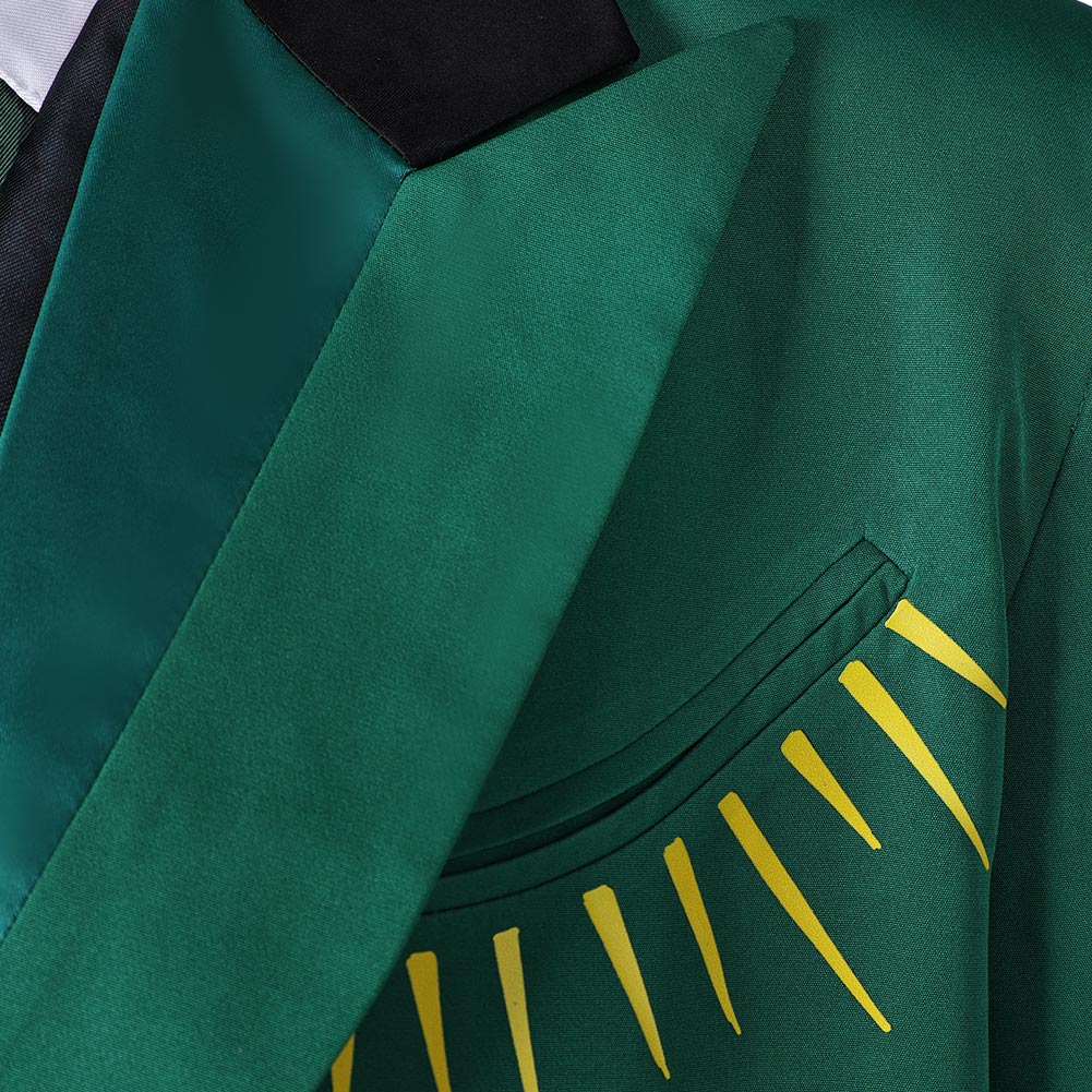 Wicked (2024) The Wizard Green Long Coat Suit Outfits Halloween Carnival Cosplay Costume