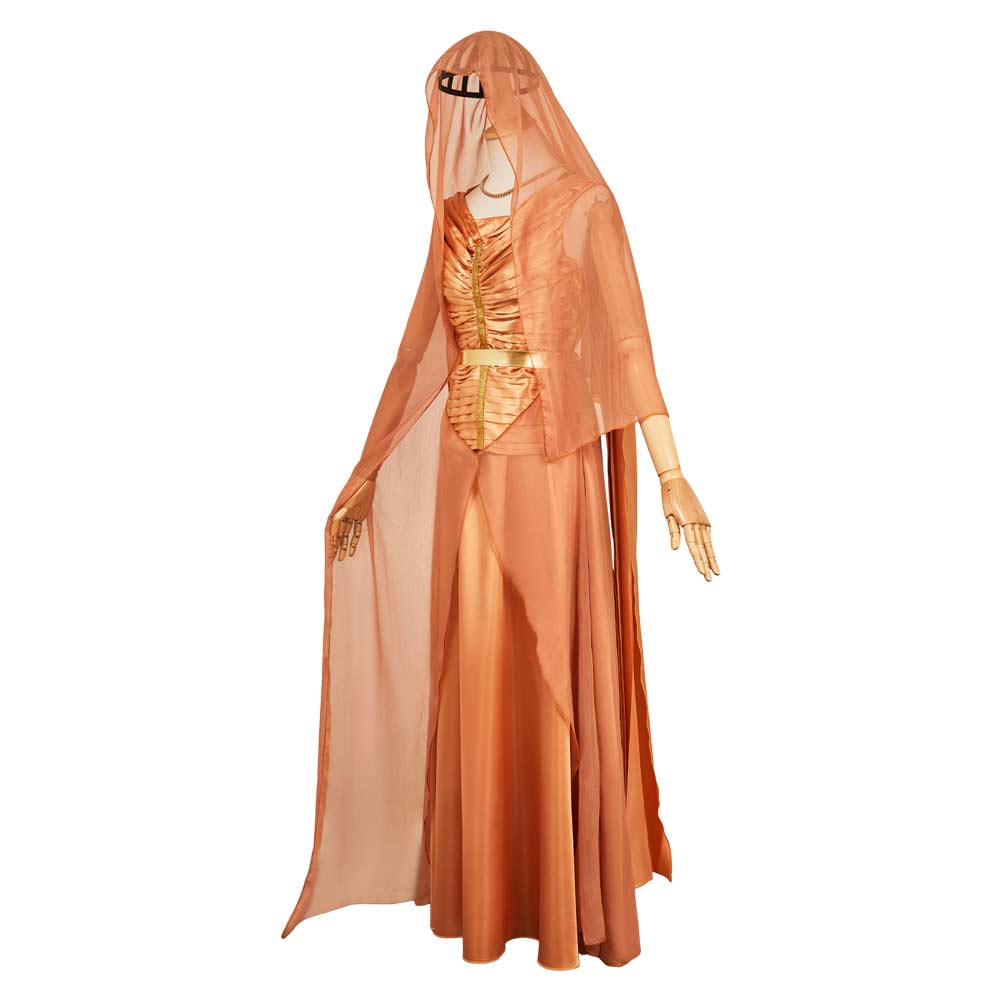 Andor Season 2 Mon Mothma Golden Veil Gown Set Halloween Carnival Party Cosplay Costume
