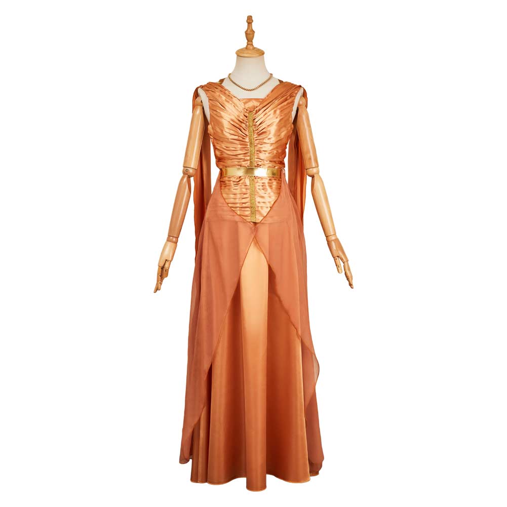 Andor Season 2 Mon Mothma Golden Veil Gown Set Halloween Carnival Party Cosplay Costume