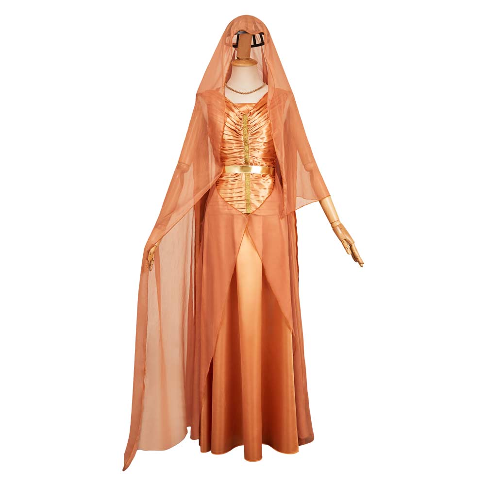 Andor Season 2 Mon Mothma Golden Veil Gown Set Halloween Carnival Party Cosplay Costume