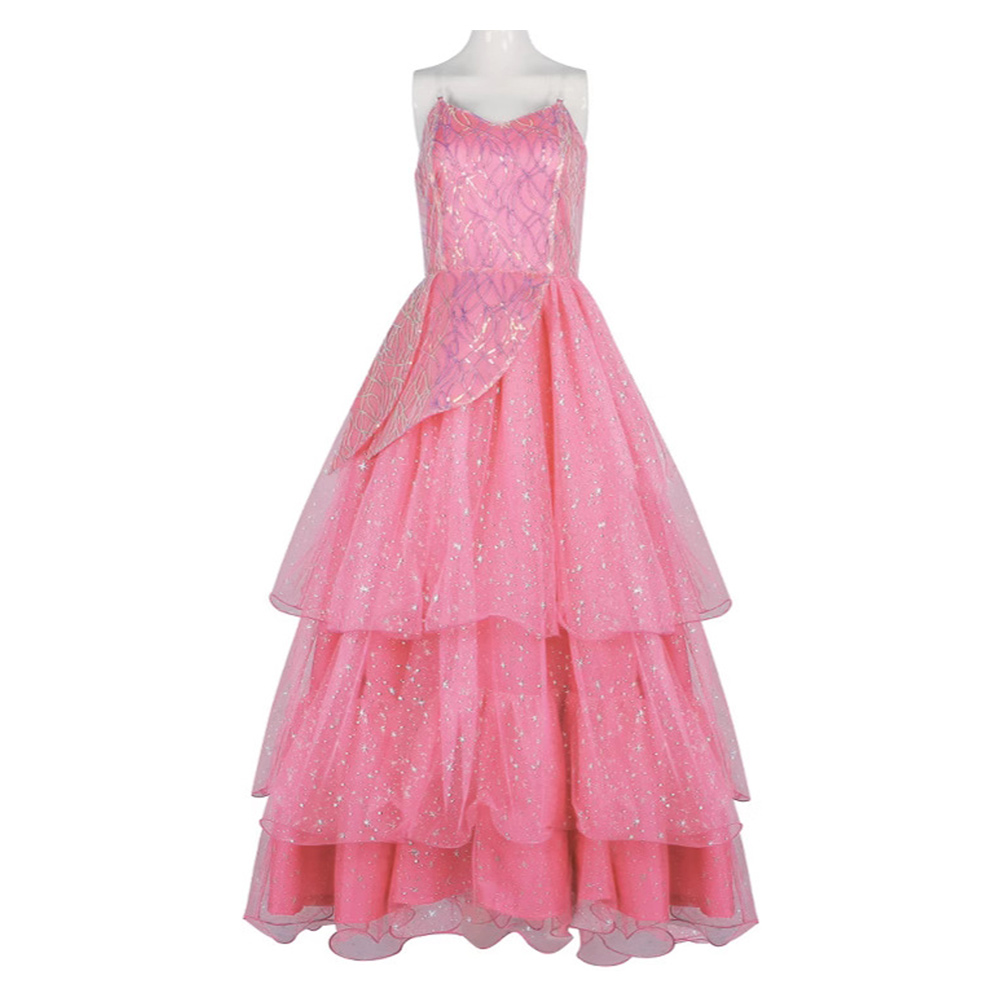 Wicked (2024) Glinda Pink Dress Outfits Halloween Carnival Cosplay Costume