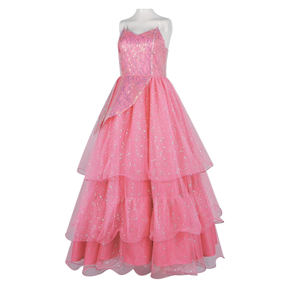 Wicked (2024) Glinda Pink Dress Outfits Halloween Carnival Cosplay Costume