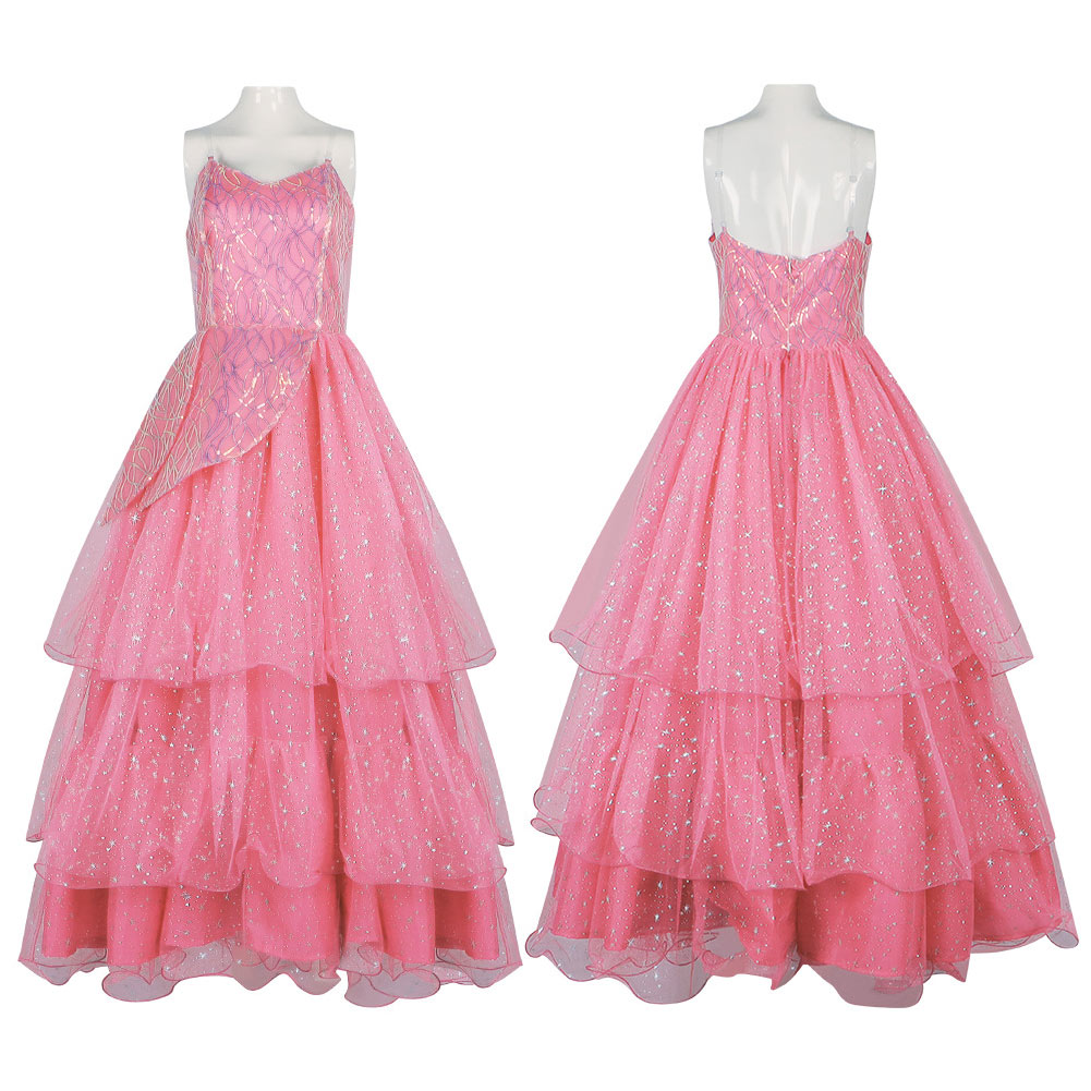 Wicked (2024) Glinda Pink Dress Outfits Halloween Carnival Cosplay Costume