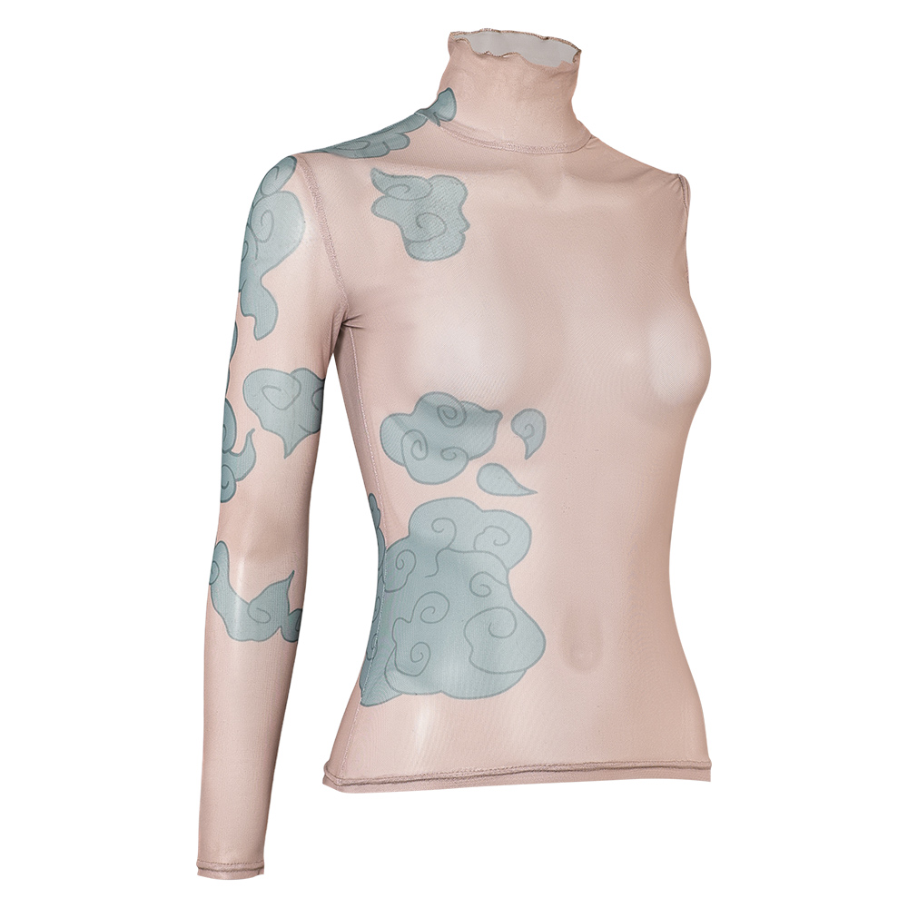 League of Legends Jinx Blue Tatto Printed Top Outfits Halloween Carnival Cosplay Costume