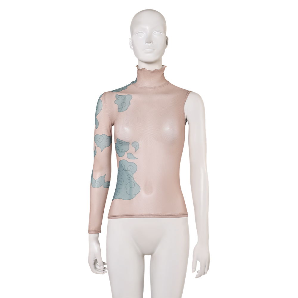 League of Legends Jinx Blue Tatto Printed Top Outfits Halloween Carnival Cosplay Costume