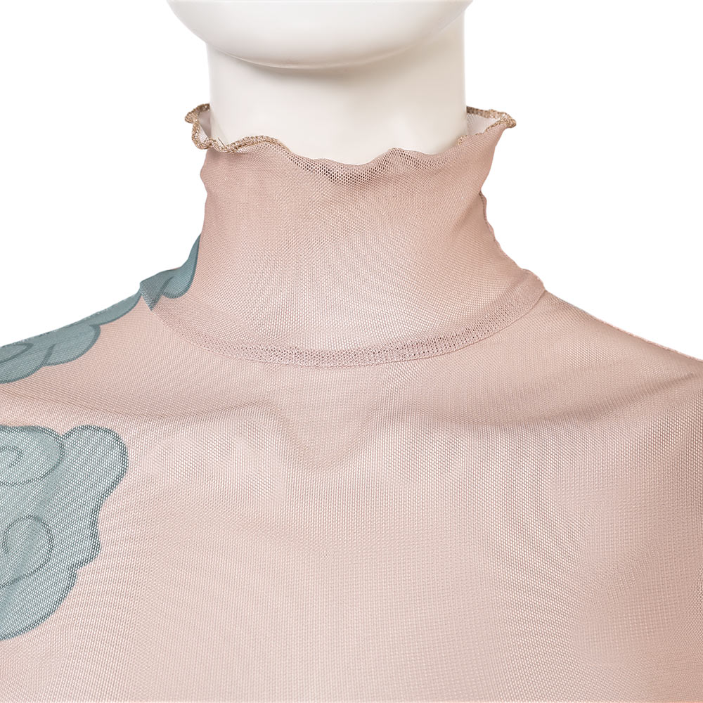 League of Legends Jinx Blue Tatto Printed Top Outfits Halloween Carnival Cosplay Costume