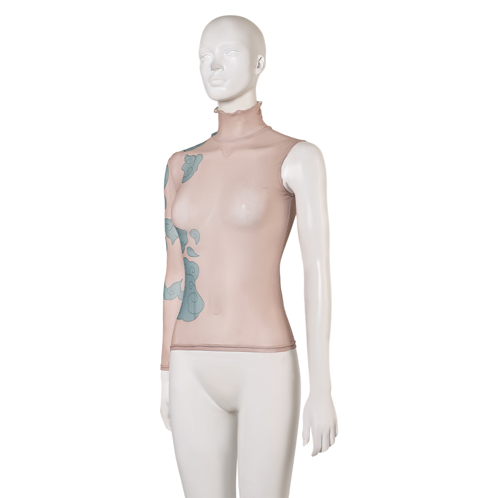 League of Legends Jinx Blue Tatto Printed Top Outfits Halloween Carnival Cosplay Costume