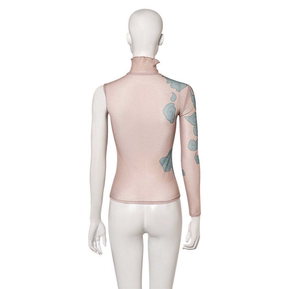 League of Legends Jinx Blue Tatto Printed Top Outfits Halloween Carnival Cosplay Costume