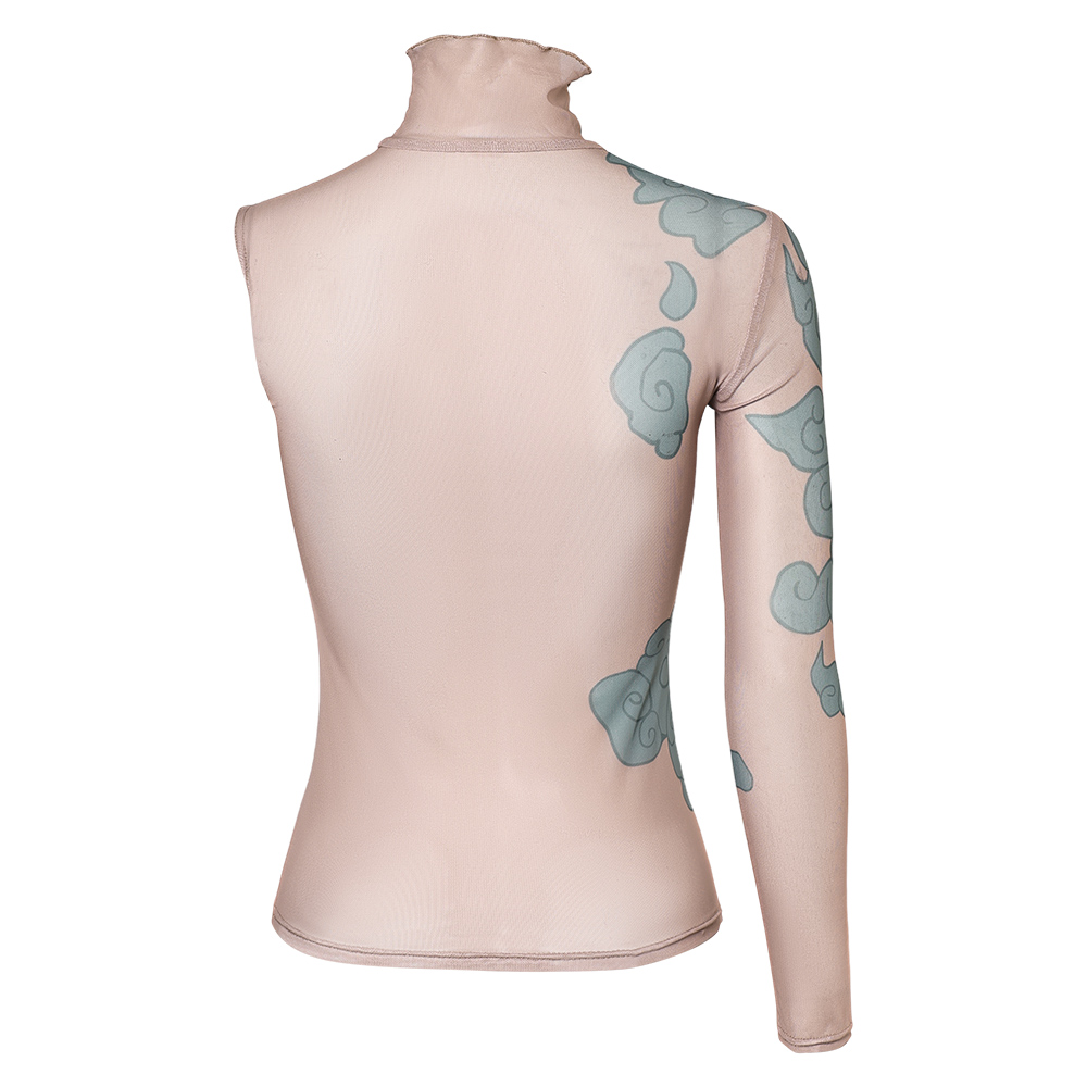 League of Legends Jinx Blue Tatto Printed Top Outfits Halloween Carnival Cosplay Costume