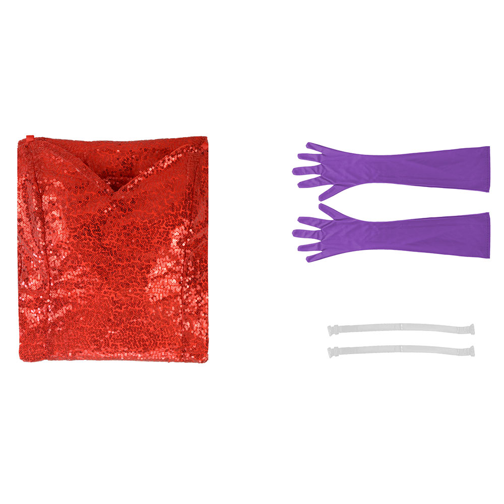 Who Framed Roger Rabbit Jessica Rabbit Woman Red Gown Outfits Halloween Carnival Cosplay Costume