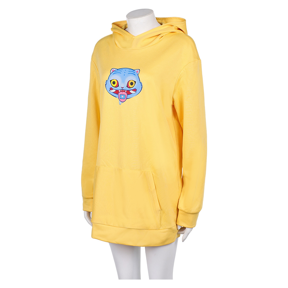 Kpop Demon Hunters Zoey Yellow Oversize Hoodie Casual Outfits Halloween Carnival Party Cosplay Costume