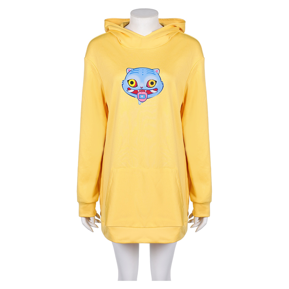 Kpop Demon Hunters Zoey Yellow Oversize Hoodie Casual Outfits Halloween Carnival Party Cosplay Costume