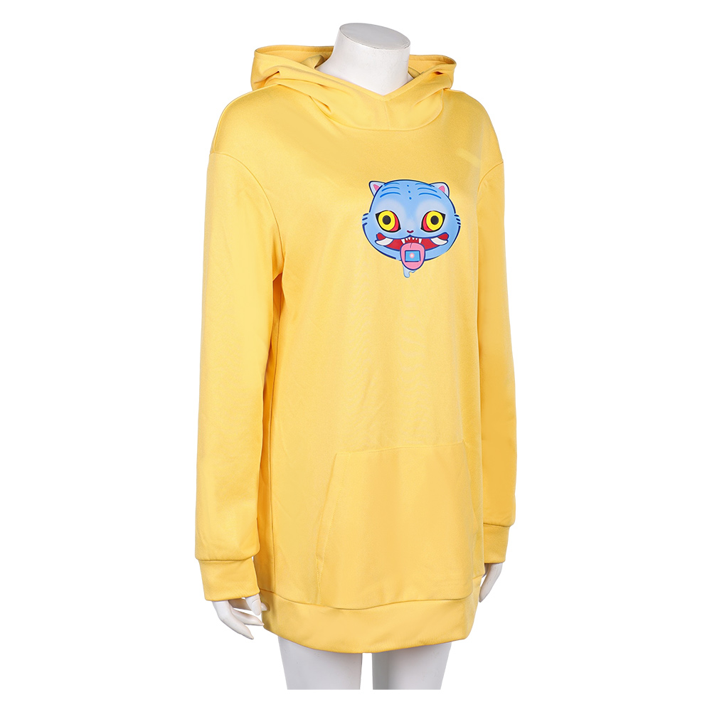 Kpop Demon Hunters Zoey Yellow Oversize Hoodie Casual Outfits Halloween Carnival Party Cosplay Costume
