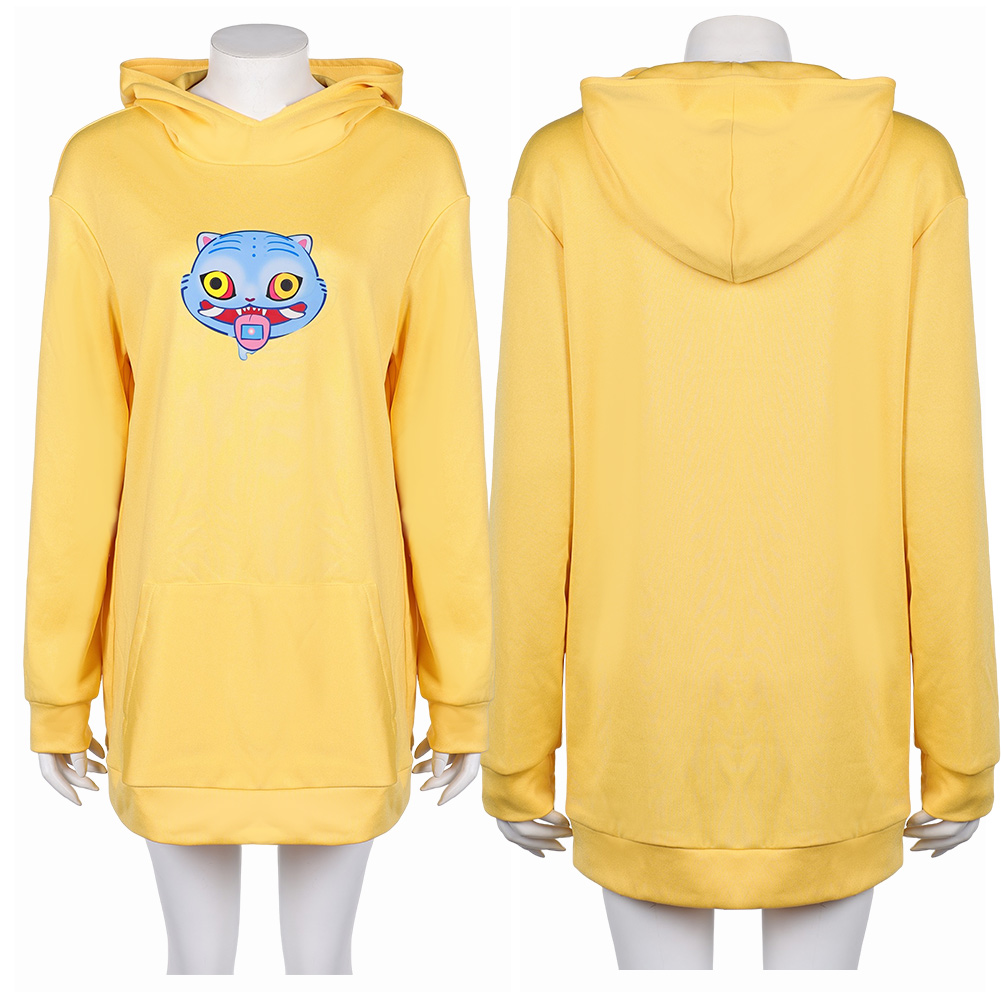 Kpop Demon Hunters Zoey Yellow Oversize Hoodie Casual Outfits Halloween Carnival Party Cosplay Costume