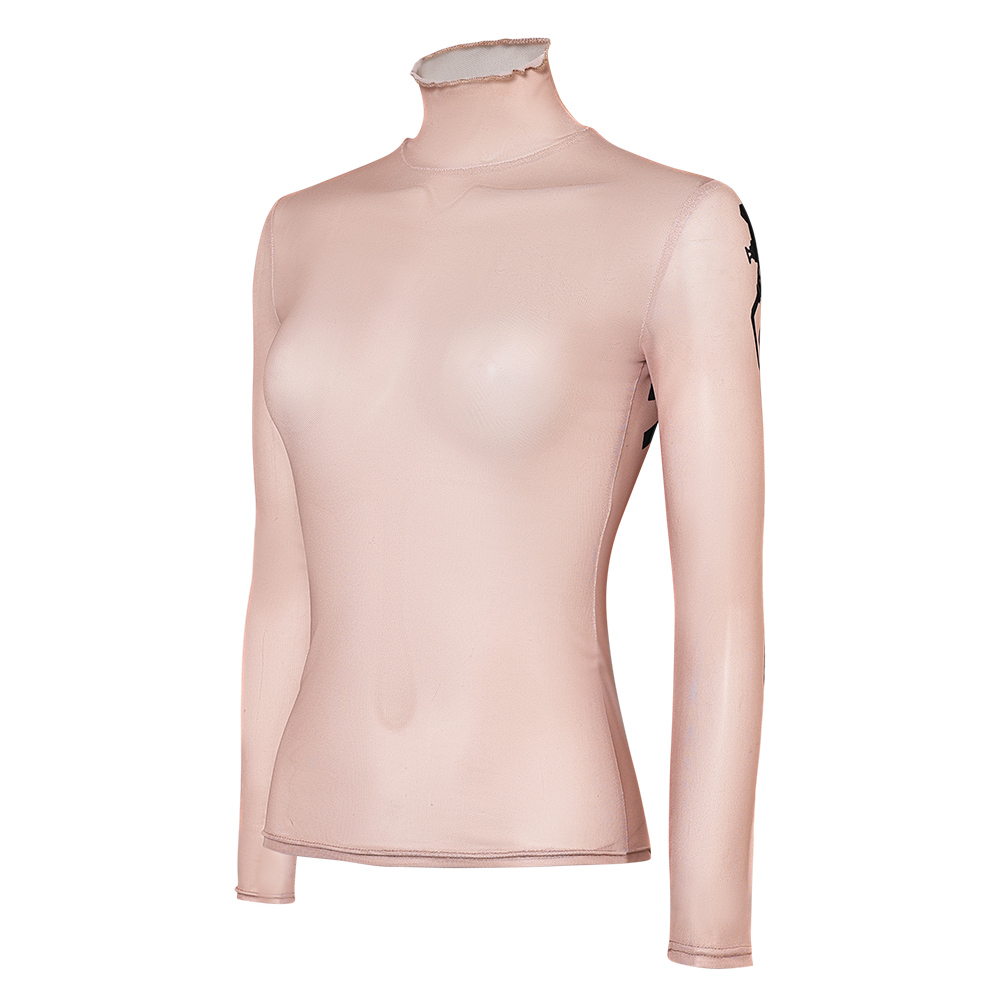 Arcane: League of Legends Vi Top Tattoo Printed Skin Tone Outfits Halloween Carnival Cosplay Costume