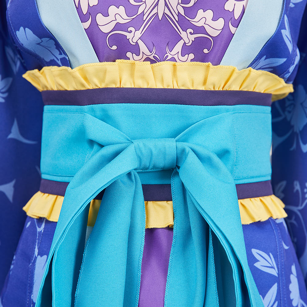 The Apothecary Diaries Lady Lihua Blue Printed Hanfu Outfit Halloween Carnival Party Cosplay Costume