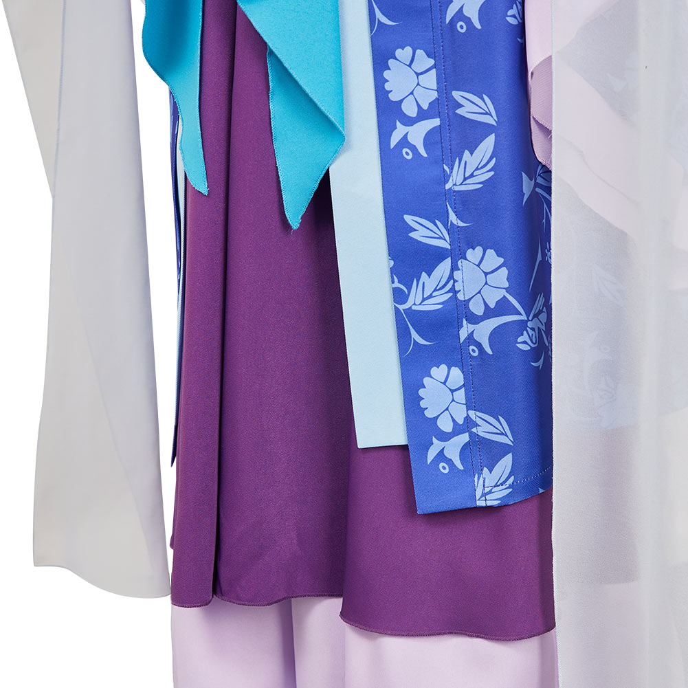 The Apothecary Diaries Lady Lihua Blue Printed Hanfu Outfit Halloween Carnival Party Cosplay Costume