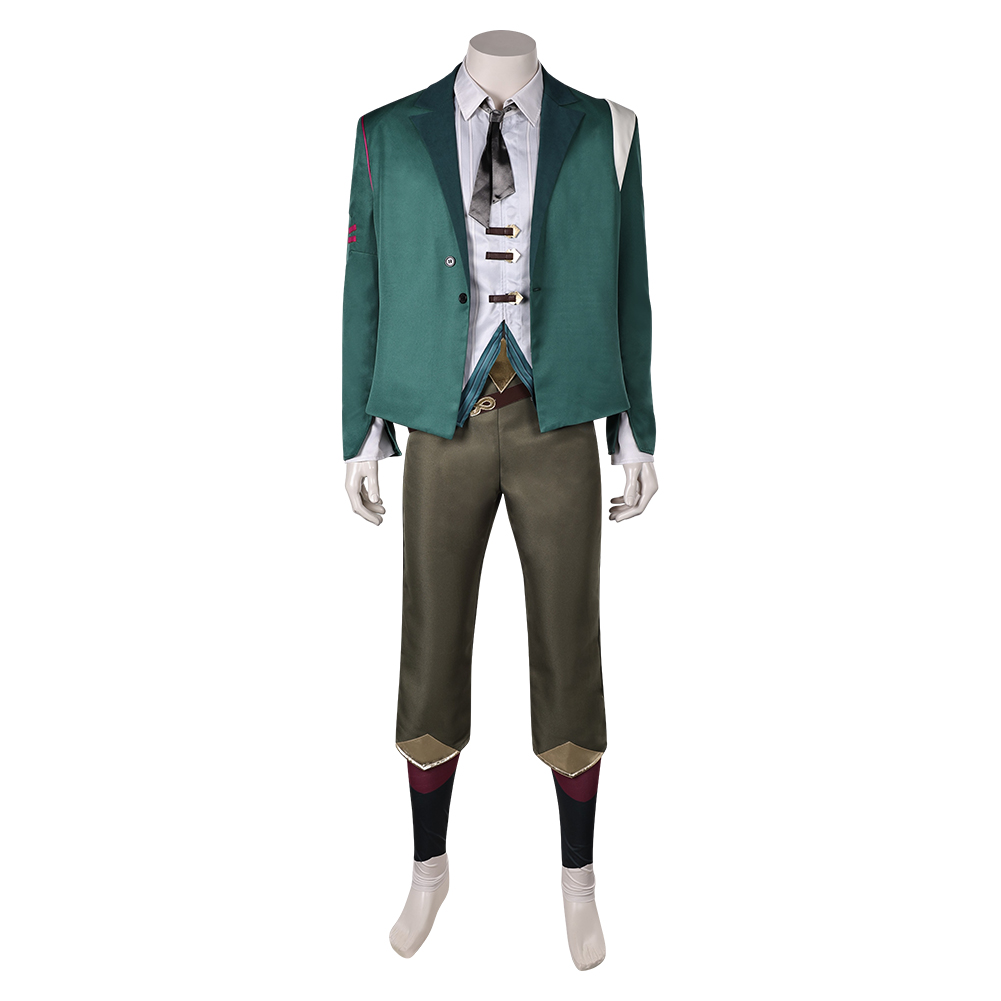 Arcane: League of Legends Season 2 Ekko Green Suit Outfits Halloween Carnival Cosplay Costume