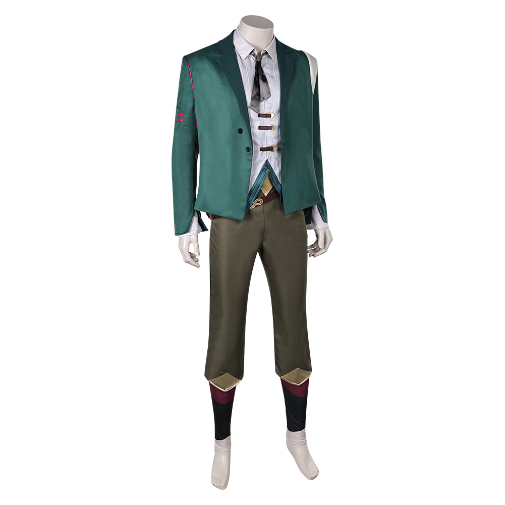 Arcane: League of Legends Season 2 Ekko Green Suit Outfits Halloween Carnival Cosplay Costume