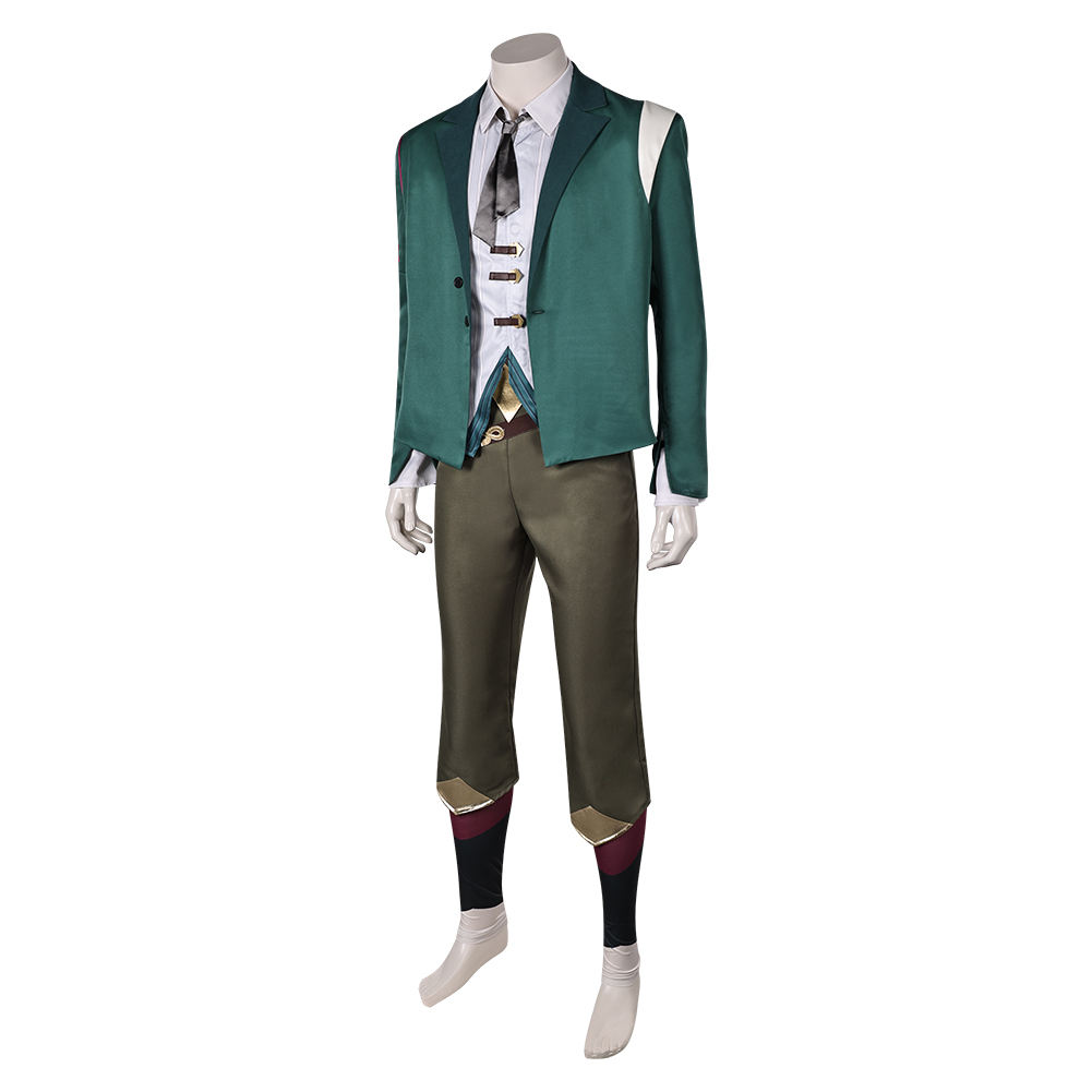 Arcane: League of Legends Season 2 Ekko Green Suit Outfits Halloween Carnival Cosplay Costume