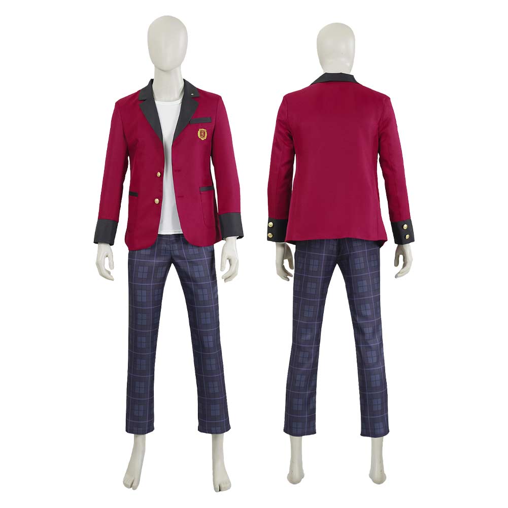 Bet (2025) Men Red School Uniform Outfits Halloween Carnival Cosplay Costume
