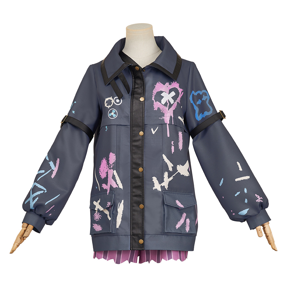 Arcane: League of Legends Jinx Black Coat Outfits Halloween Carnival Cosplay Costume