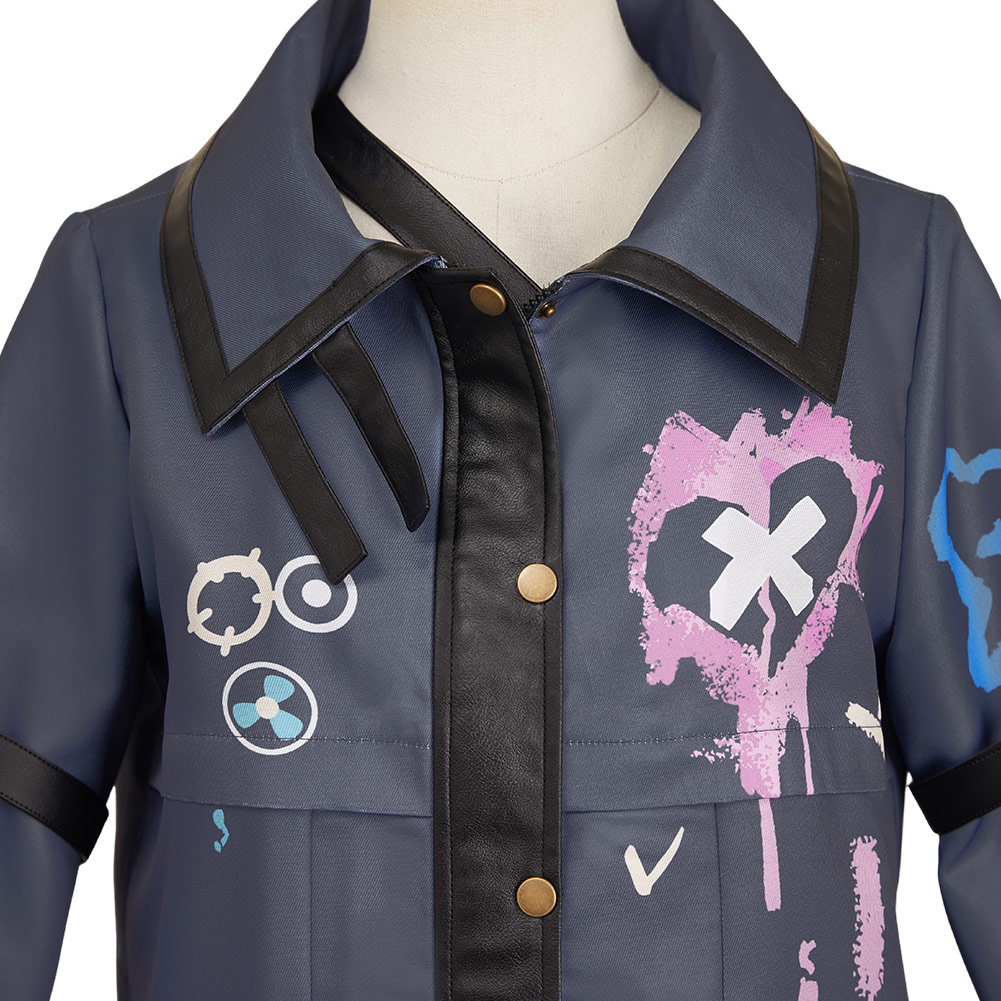 Arcane: League of Legends Jinx Black Coat Outfits Halloween Carnival Cosplay Costume