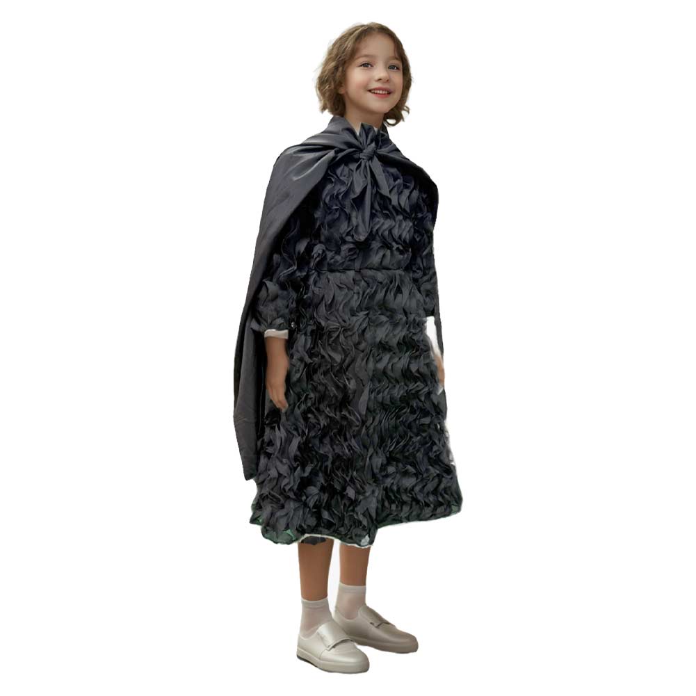 Wicked (2024) Elphaba Kids Children Black Dress Cape Hat Outfits Halloween Carnival Cosplay Costume