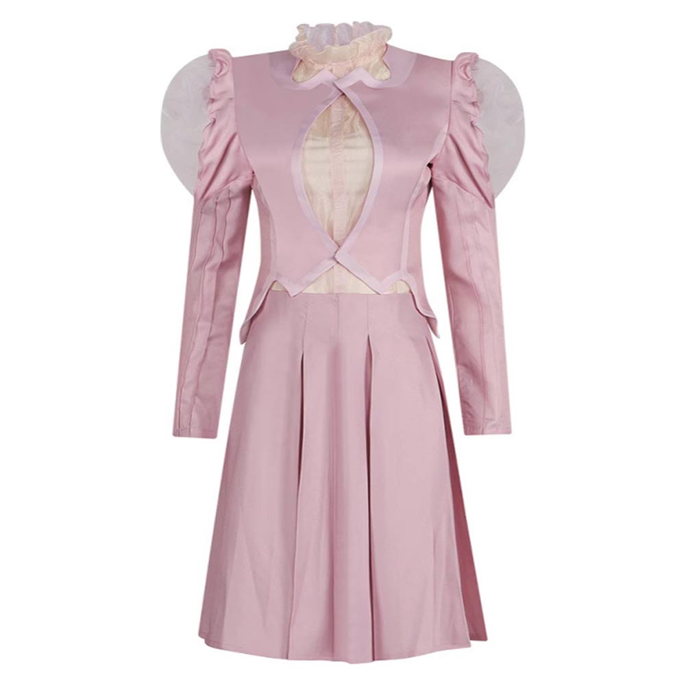 Wicked (2024) Glinda Pink Bubble Sleeve Dress Outfits Halloween Carnival Cosplay Costume
